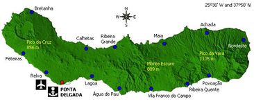Karte der Ilha do São Miguel Açores